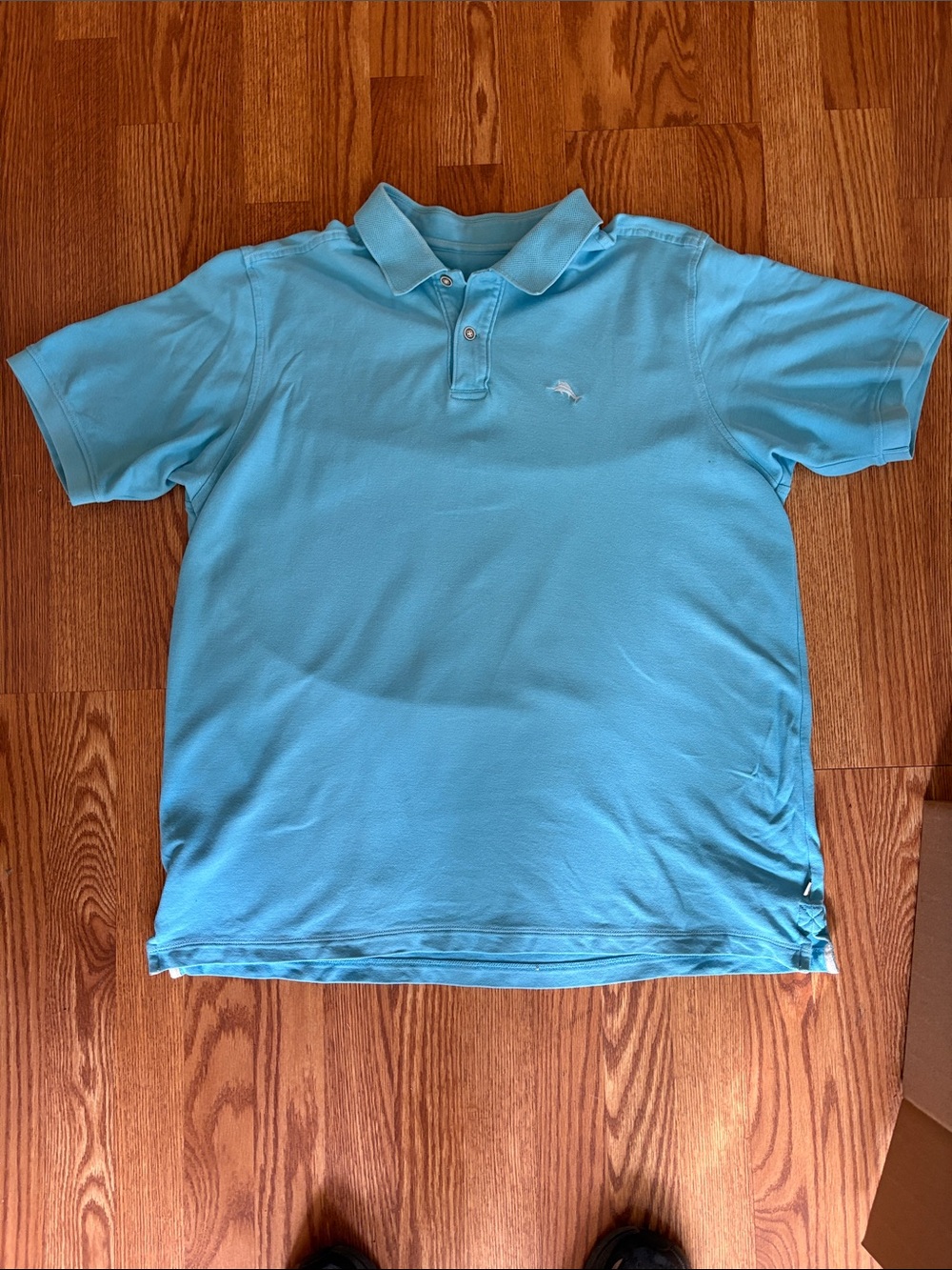 Tommy Bahama Men's Light Blue Polo Shirt with Embroidered Logo